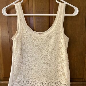 Mossimo Supply Co. Ivory Lace Tank Top